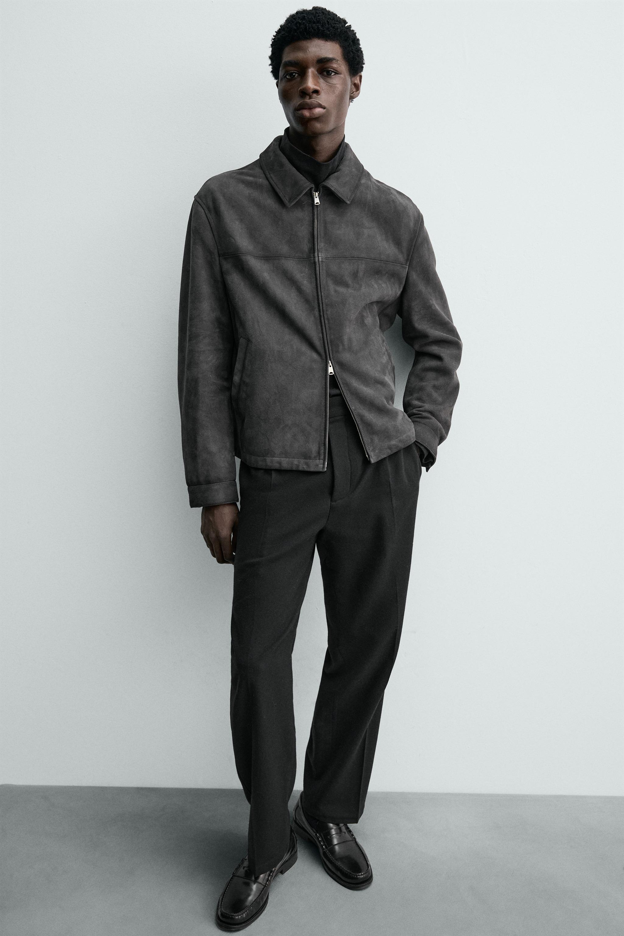 REGULAR FIT SUEDE LEATHER JACKET